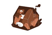 People at houses, home life concept, a Person Illustration by Good Studio (Thumbnail 4 of 8)