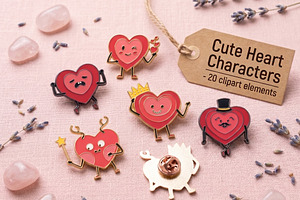 Cute Heart Characters & Patterns