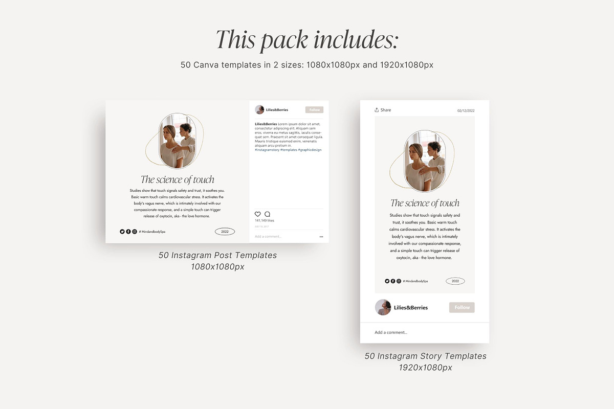 Canva Massage Therapist templates, a Social Media Template by LiliesandBerries (Photo 14 of 21)