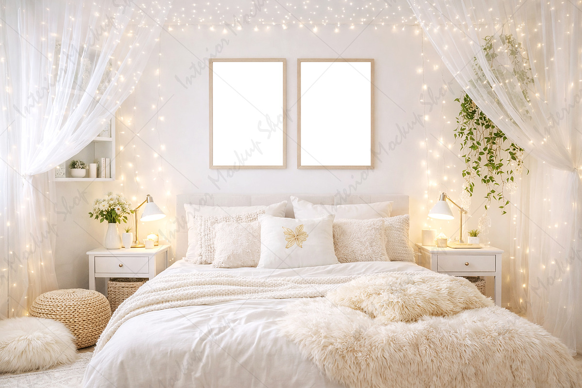 Bedroom Frame Mockup PSD JPG PNG, a Product Mockup by Mockup Shop (Photo 1 of 2)