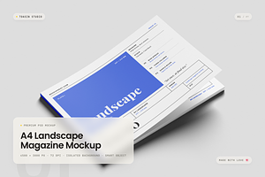 A4 Landscape Magazine Mockup