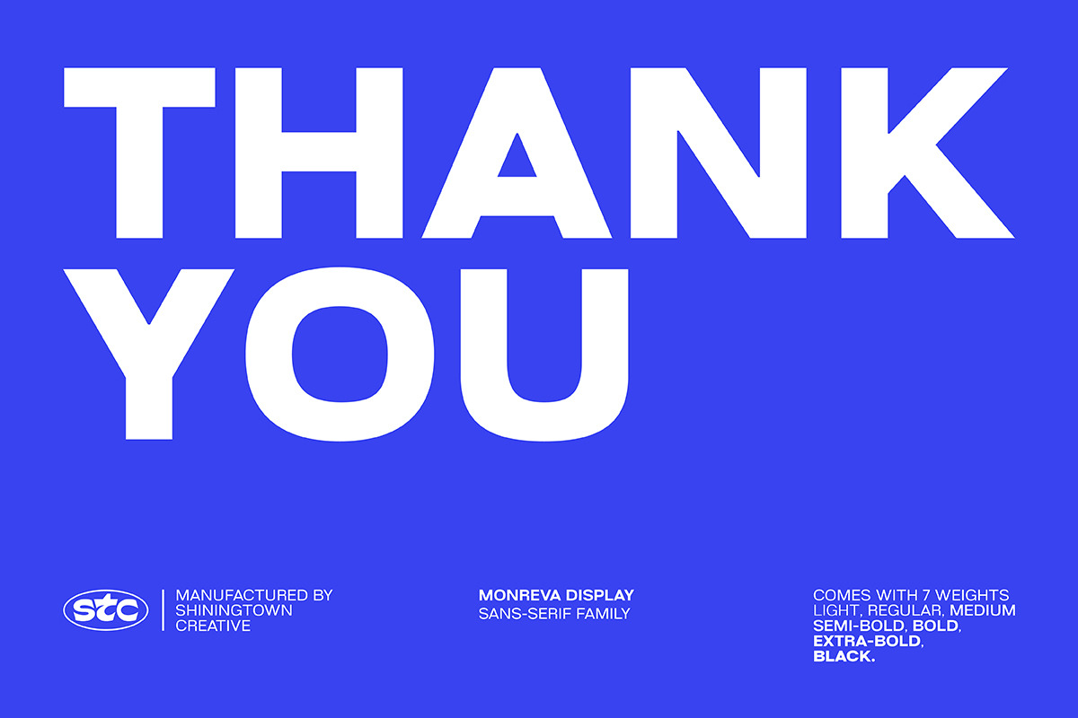Monreva Display — 7 Weights (+Bonus), a Sans Serif Font by Shiningtown Creative (Photo 15 of 15)
