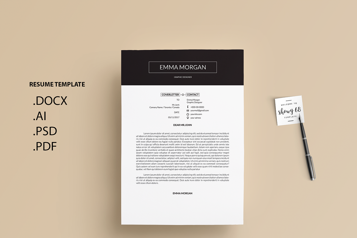 Pack Resume and Card Template / M, a Resume Template by Showy68 Template (Photo 4 of 8)