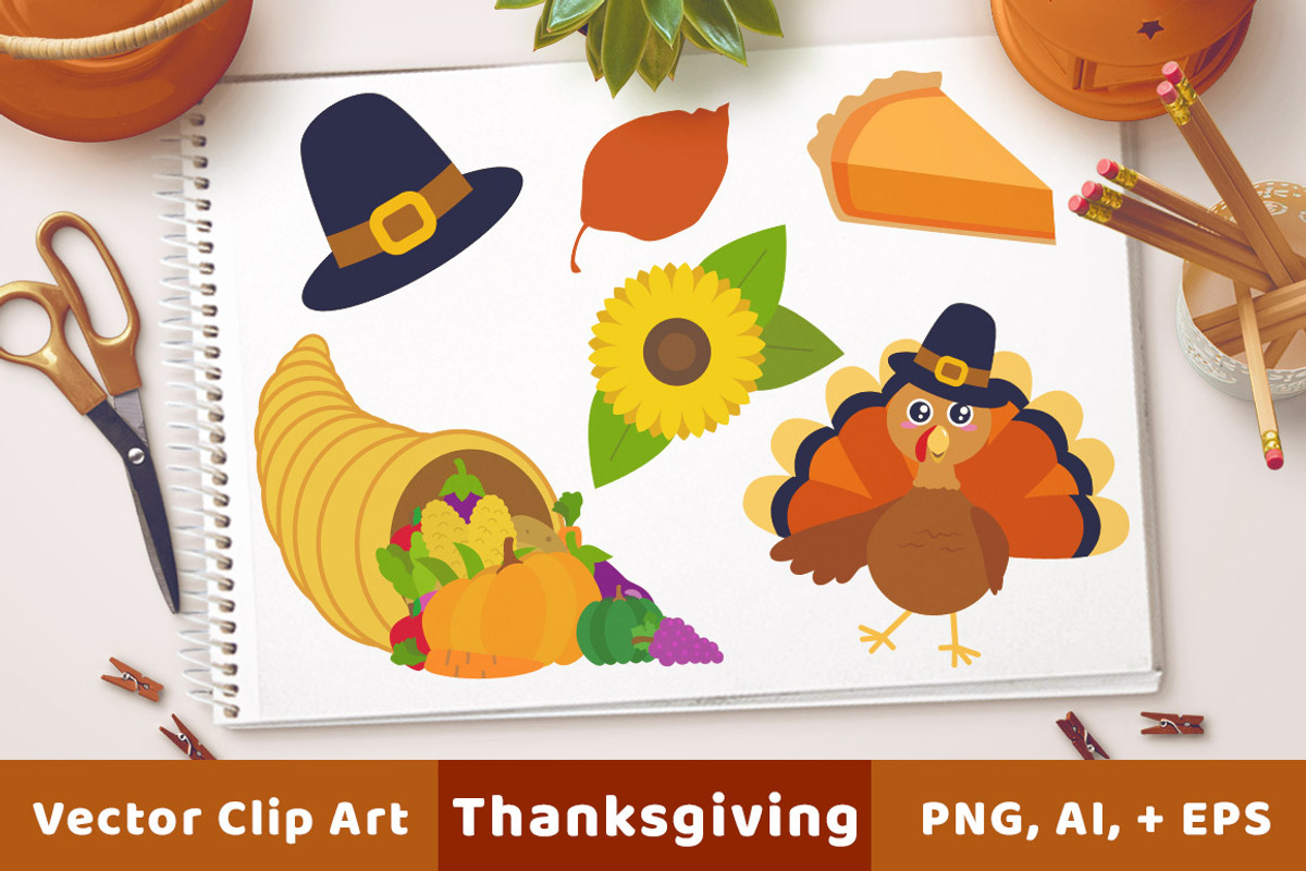 Thanksgiving Clipart, Turkey Clipart, an Illustration by The Digital Download Shop (Photo 1 of 3)