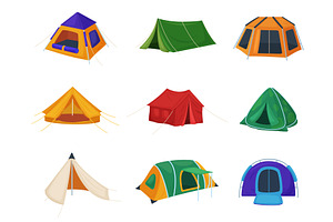 Hiking tents. Expedition, nature, a Sport Illustration by LadadikArt