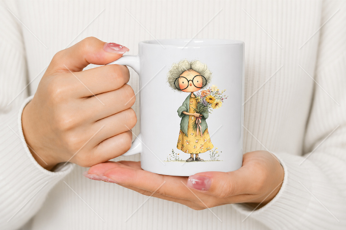 Whimsical Spring Grandma Clipart, a Seasonal Illustration by Canvas Craft (Photo 9 of 10)