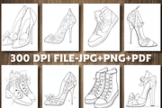 110 Pages Fashion Shoes Coloring, a Person Illustration by Design Station (Thumbnail 4 of 5)