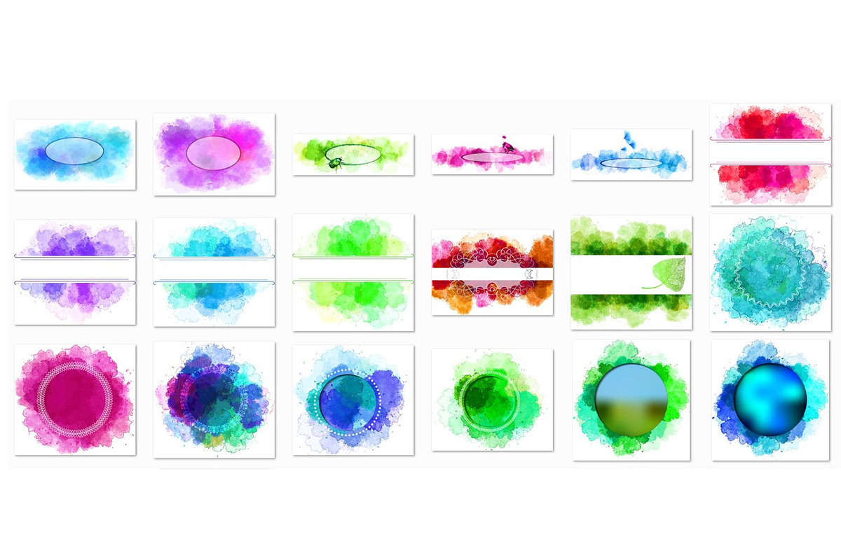 30+ Vector Watercolor Templates, a Background Graphic by Kseniya-Omega (Photo 2 of 6)
