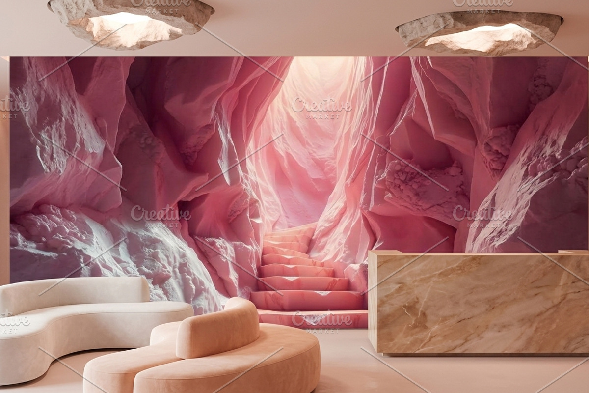 Pink Crystal Cave Stairs Stock Photo, a Nature Photo by Aura Canyon HQ (Photo 2 of 8)