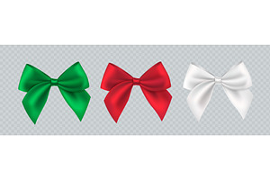 Realistic satin bows. Red ribbon bow, an Object Illustration by Stock-Smart-Start