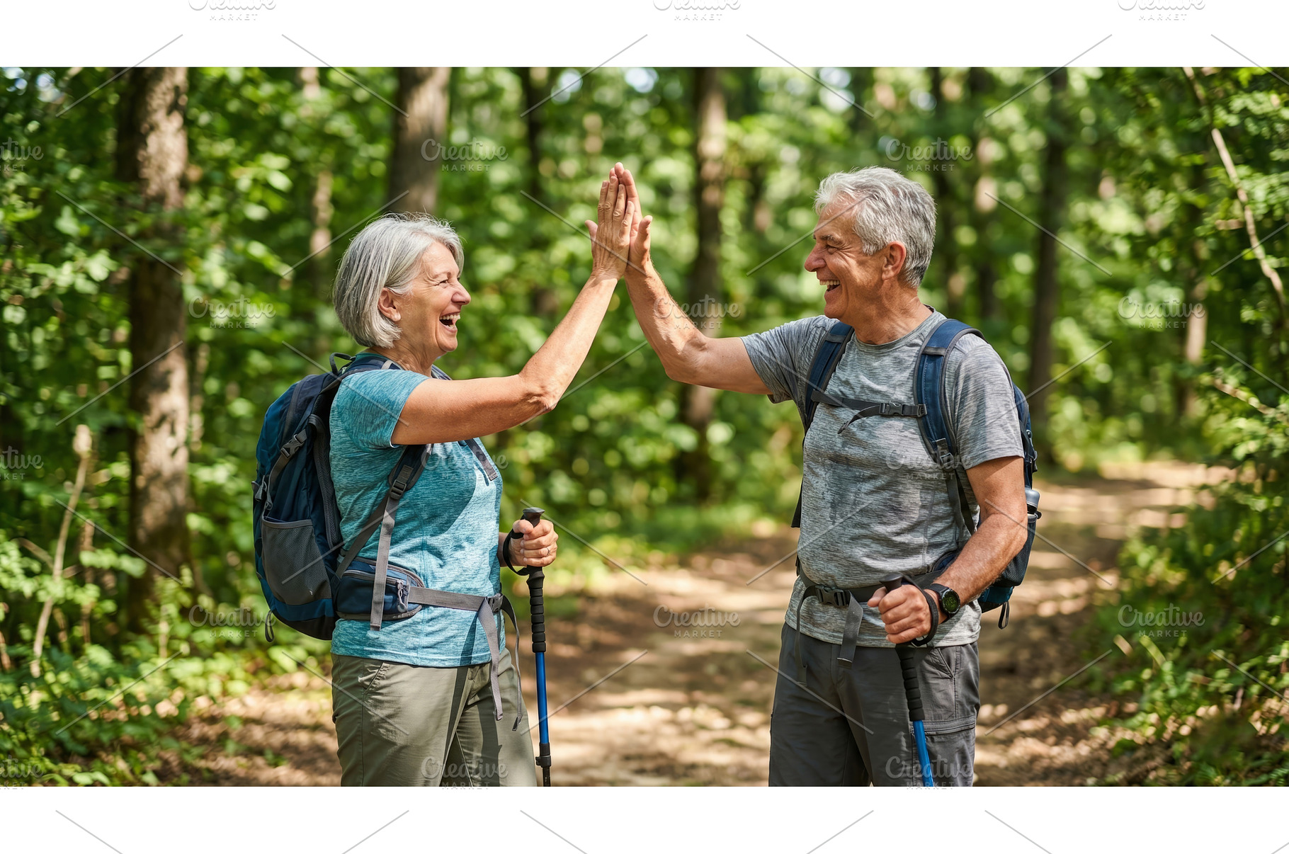 Seniors Enjoy Hiking Together, an Animal Photo by CREATIVEDEF