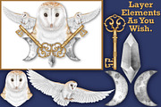 Crystal Magic clip art set., a Seasonal Illustration by Happy Sloth Graphics (Thumbnail 2 of 17)