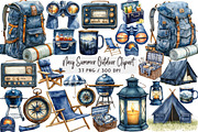 Navy Summer Outdoor Clipart, an Illustration by DreamArtGraphic (Thumbnail 1 of 4)
