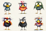 Cute Quirky Funny Birds Clipart, an Illustration by OK Design (Thumbnail 2 of 5)