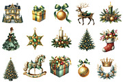 Watercolor Elegant Christmas Clipart, an Illustration by Designworld (Thumbnail 3 of 6)
