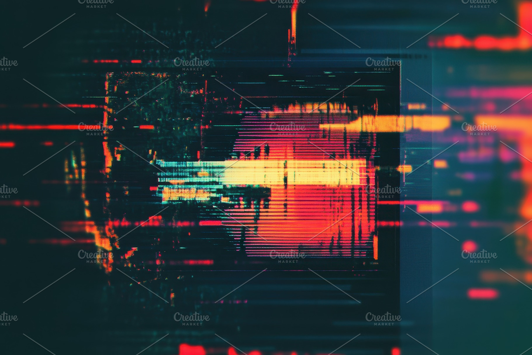 Glitch noise effect displayed on a t, a Photo by Iftikhar Alam