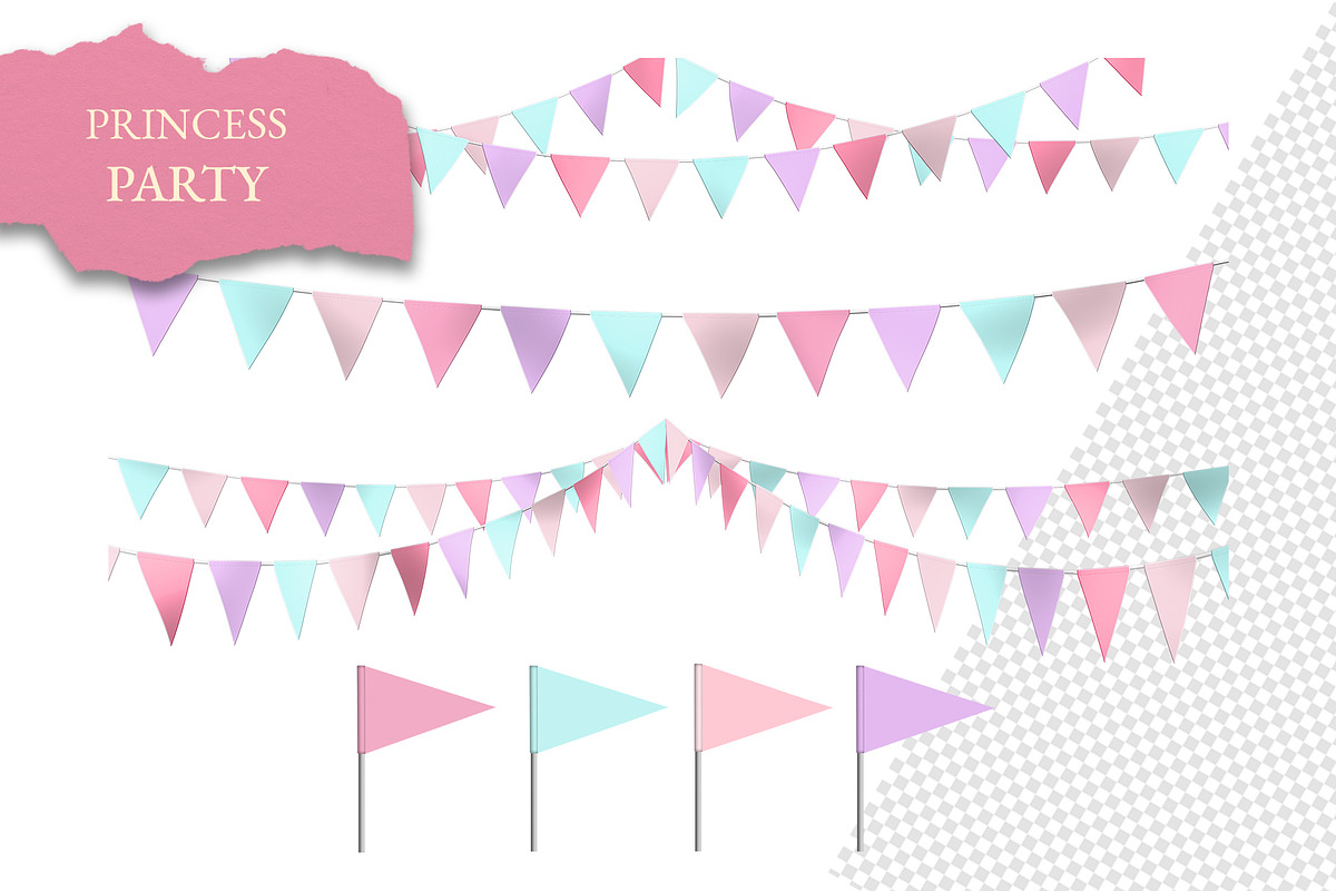 Triangle Party Flags – Clipart Pack, an Illustration by aniunova (Photo 4 of 6)