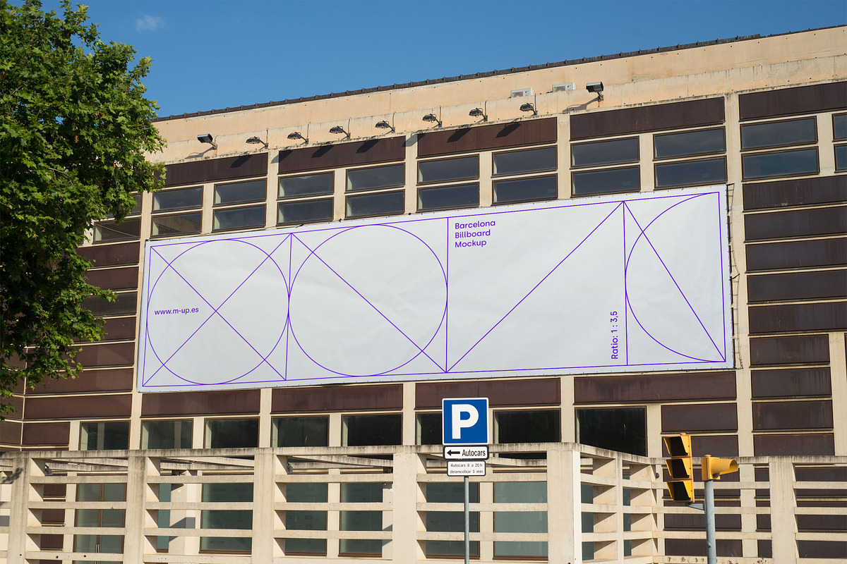 Barcelona Horizontal Banner Mockup, a Print Template by M-up (Photo 1 of 2)