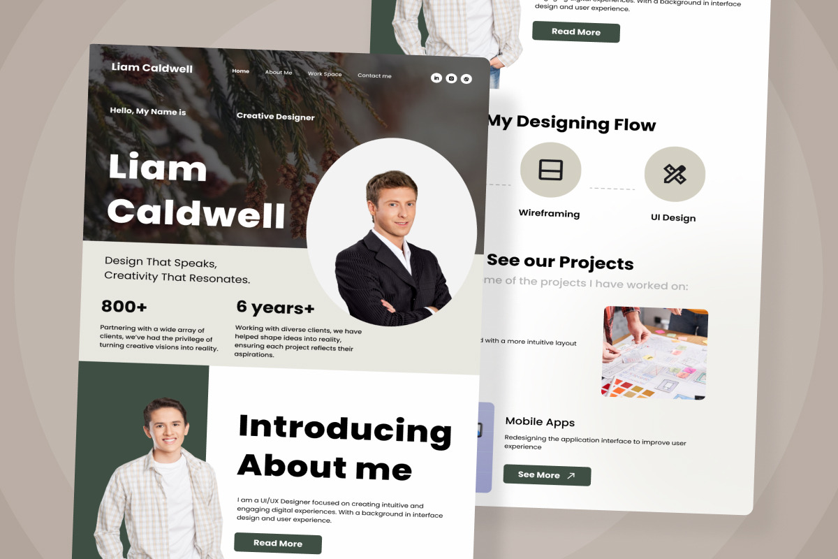 Liam - Portfolio Landing Page, a Landing Page Template by twinstd (Photo 4 of 5)