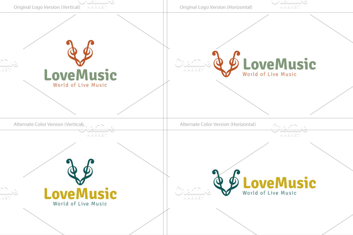 Love Music Logo, a Branding & Logo Template by ArtFusion (Photo 4 of 5)