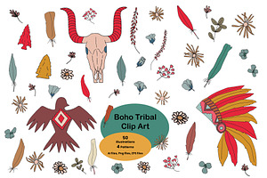 Boho Tribal Vector Clip Art