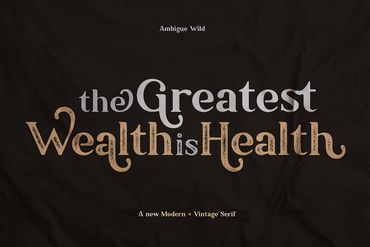 Ambigue Wild Modern x Vintage Serif, a Serif Font by Wandery Supply (Photo 9 of 22)