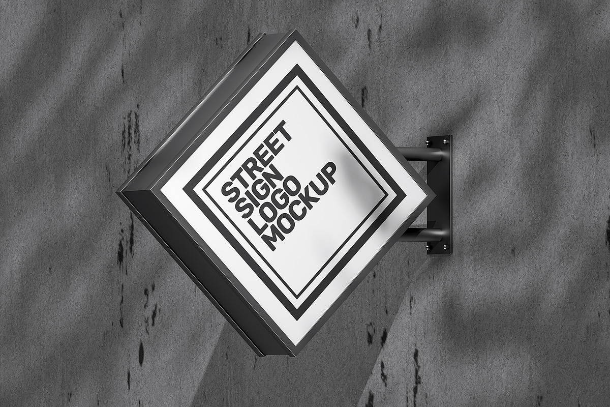 Street Sign Mockup (32 PSD Scenes), an Advertising Mockup by Traint (Photo 11 of 50)