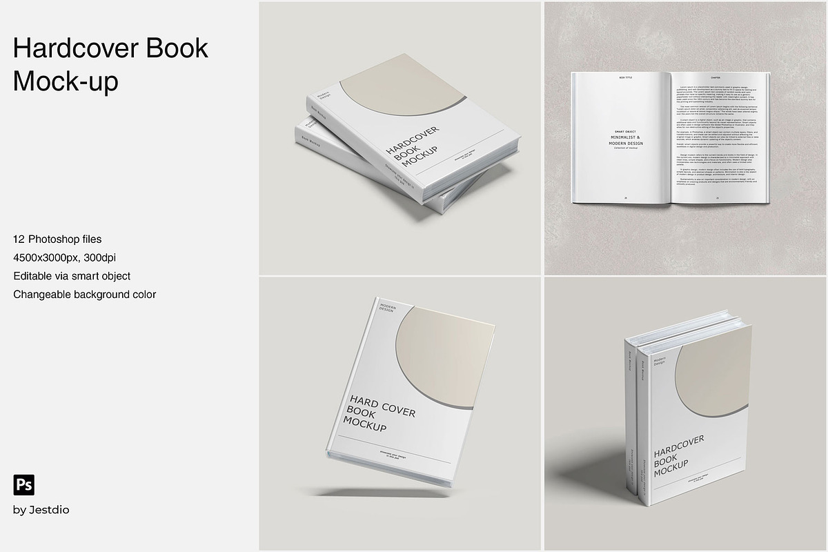Hardcover Book Mockup, a Books & Magazine Mockup by Jestdio (Photo 1 of 8)