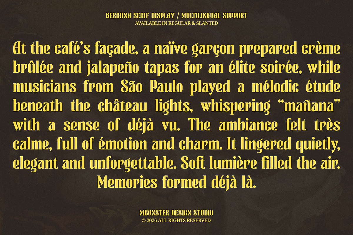 Berguna - A Serif Display Typeface, a Serif Font by Mbonster Design Studio (Photo 8 of 10)