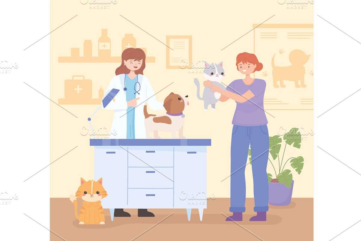 veterinarian doctor animals, a Healthcare Illustration by studiogstock