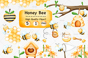 Honey Bee Clipart, an Animal Illustration by Vavavan Artwork (Thumbnail 1 of 5)