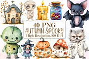 Autumn Spooky Cute Baby Clipart, an Illustration by Sublimation Artist (Thumbnail 1 of 6)