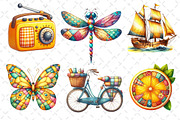 Yellow Patchwork Summer Clipart, an Illustration by Dream Creation (Thumbnail 2 of 6)