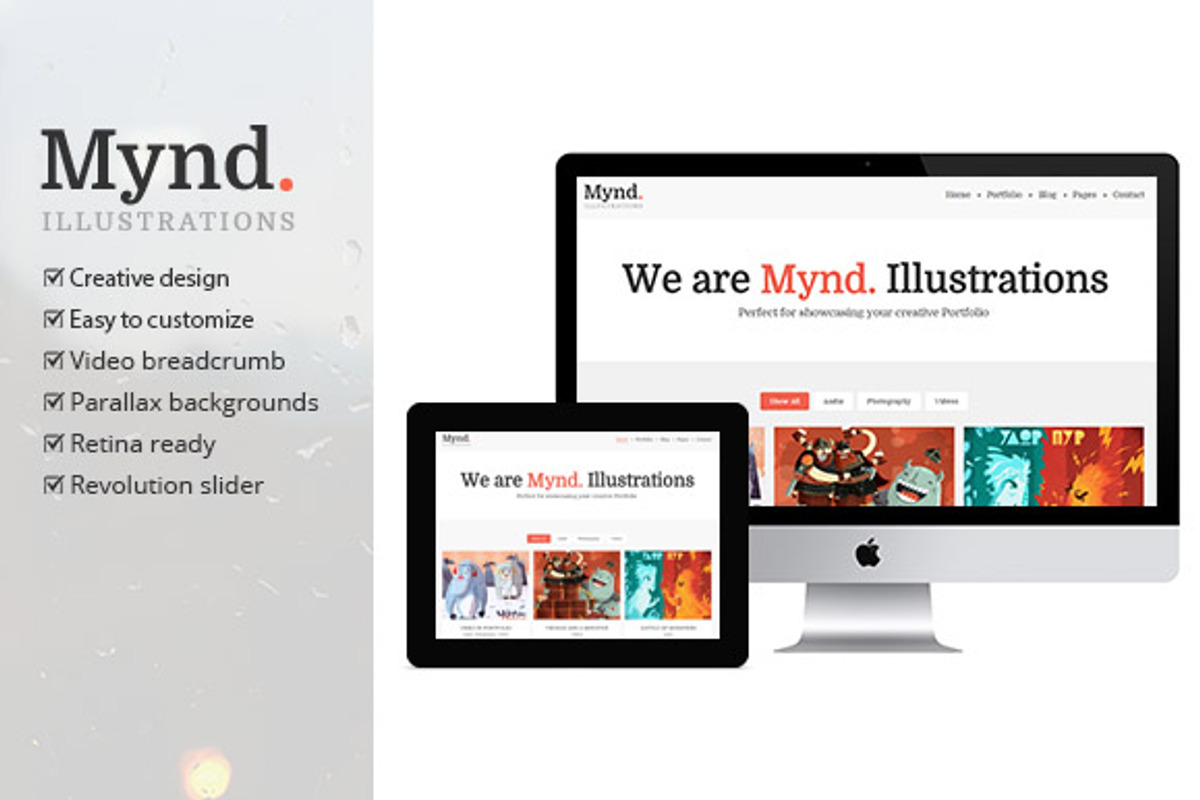 Mynd - Creative  Portfolio Theme, a WordPress Template by PremiumCoding