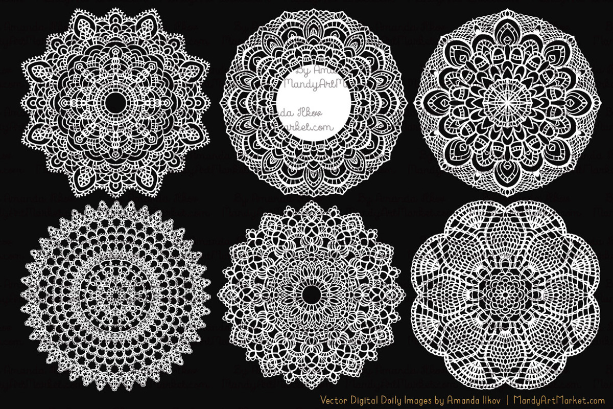White Lace Doilies - Vectors & PNGS, an Illustration by Amanda Ilkov (Photo 4 of 4)