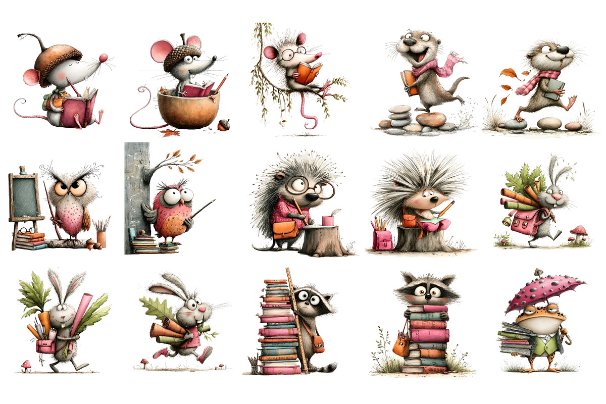 Woodland School PNG Clipart, an Education Illustration by Nicolle's Colorful Art (Photo 5 of 6)