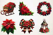 Poinsettia Christmas Watercolor Art, an Illustration by RobertsArt (Thumbnail 6 of 7)