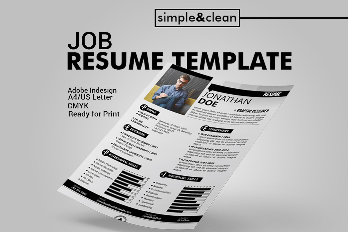 Job Resume Template, a Resume Template by Magoo Studio (Photo 1 of 4)