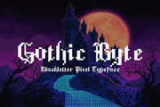 Gothic Byte - Blackletter 8Bit Type, a Blackletter Font by HipFonts (Thumbnail 1 of 6)