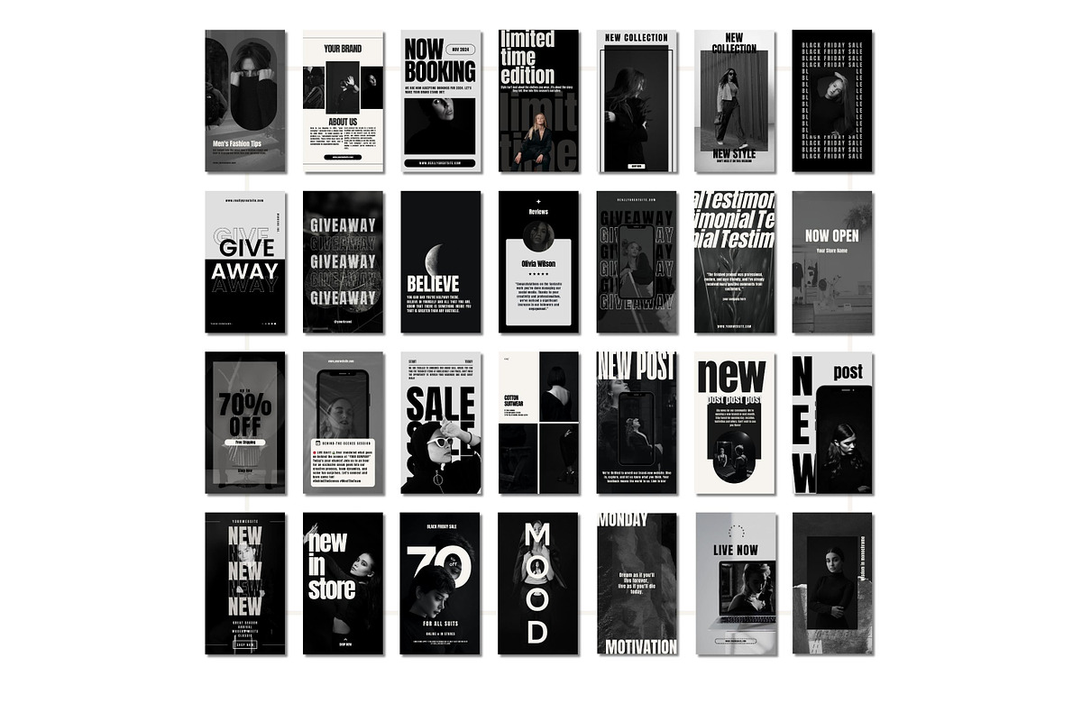 Minimalist B&W social media post set, a Templates & Theme by Cute Little Workshop (Photo 2 of 5)
