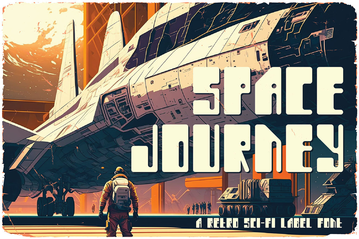 Space Journey Display Font, a Sans Serif Font by JumboDesign (Photo 1 of 6)