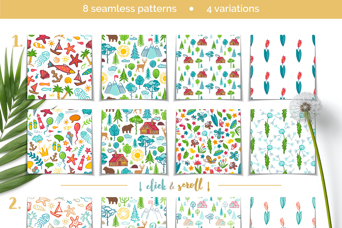 THOSE SUMMER DAYS lettering&clipart, an Illustration by MaljukArt (Photo 11 of 14)