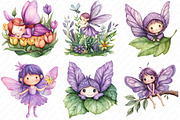 Watercolor Magical Garden Purple png, an Illustration by Watercolor design (Thumbnail 3 of 13)