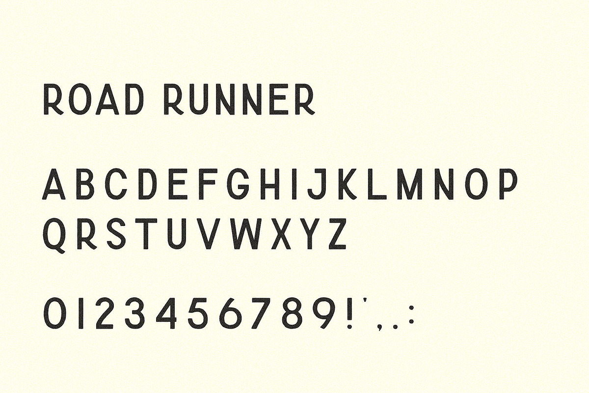 Road Runner I A Classic Sans Serif, a Sans Serif Font by Taylor Penton (Photo 4 of 4)