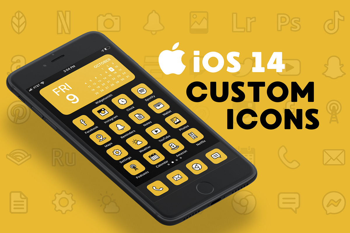 Bold iOS 14 iPhone Custom App Icons, an Icon by Cornfield Studio (Photo 1 of 4)