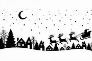 Xmas Reindeer Scene Silhouettes, an Illustration by musafir_fashion (Thumbnail 8 of 21)