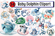 Baby Dolphin Clipart, an Illustration by Design Market (Thumbnail 1 of 3)