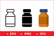 Vial Vector Icons, a Solid Icon by Artonix (Thumbnail 1 of 2)