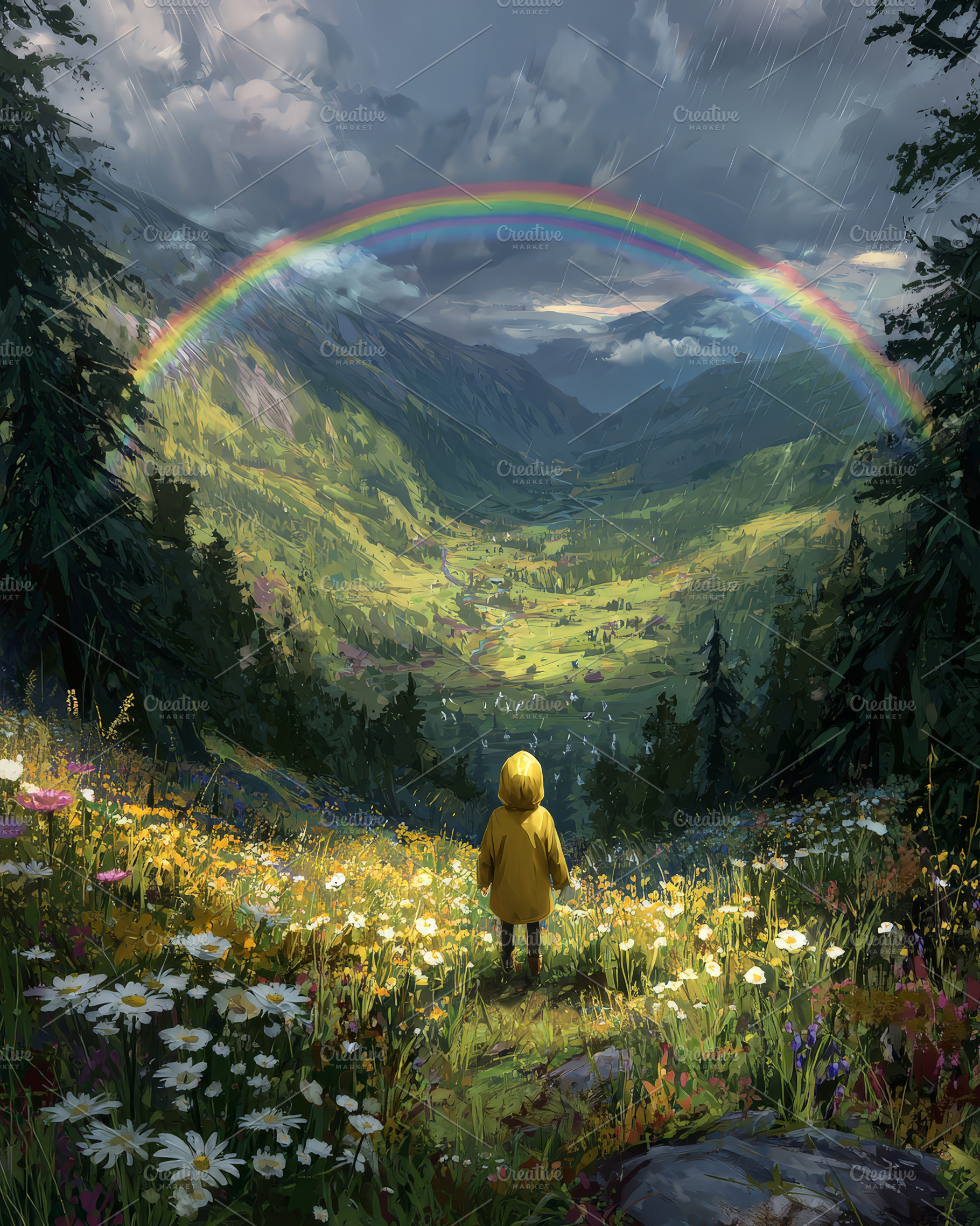 Child Beneath the Rainbow, a Nature Photo by Hamza067
