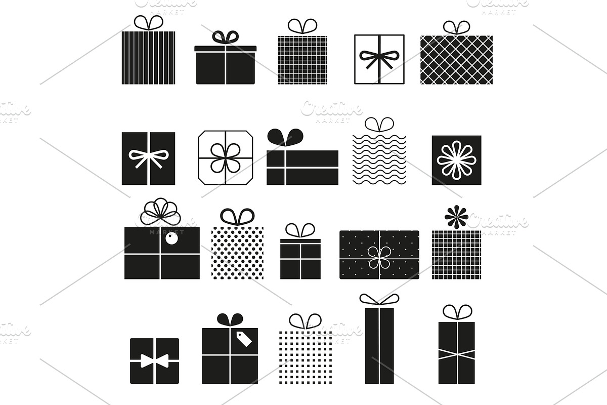 Gift box vector icons set, modern, an Object Graphic by Riots Brush